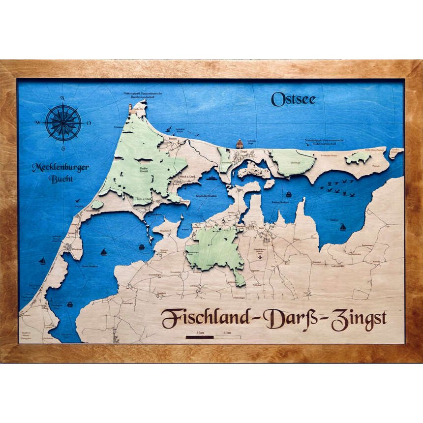 Holzkarte Fischland Dass Zingst