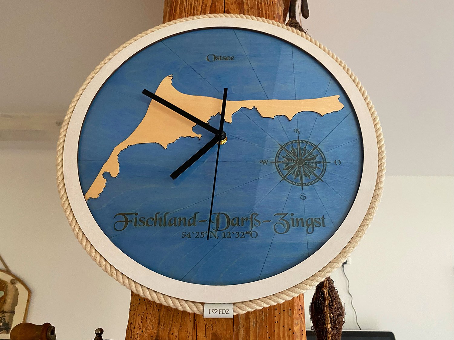 Wanduhr Fischland Darss Zingst Holz und Acrylglas – Bild 2
