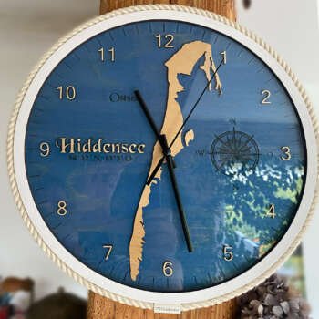 Wanduhr Hiddensee Holz und Acrylglas