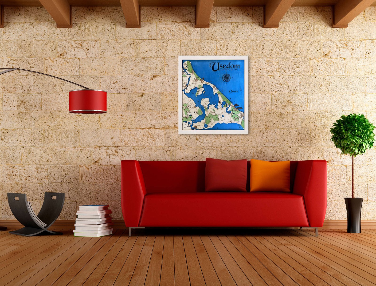 topografische Holzkarte Usedom – Bild 2