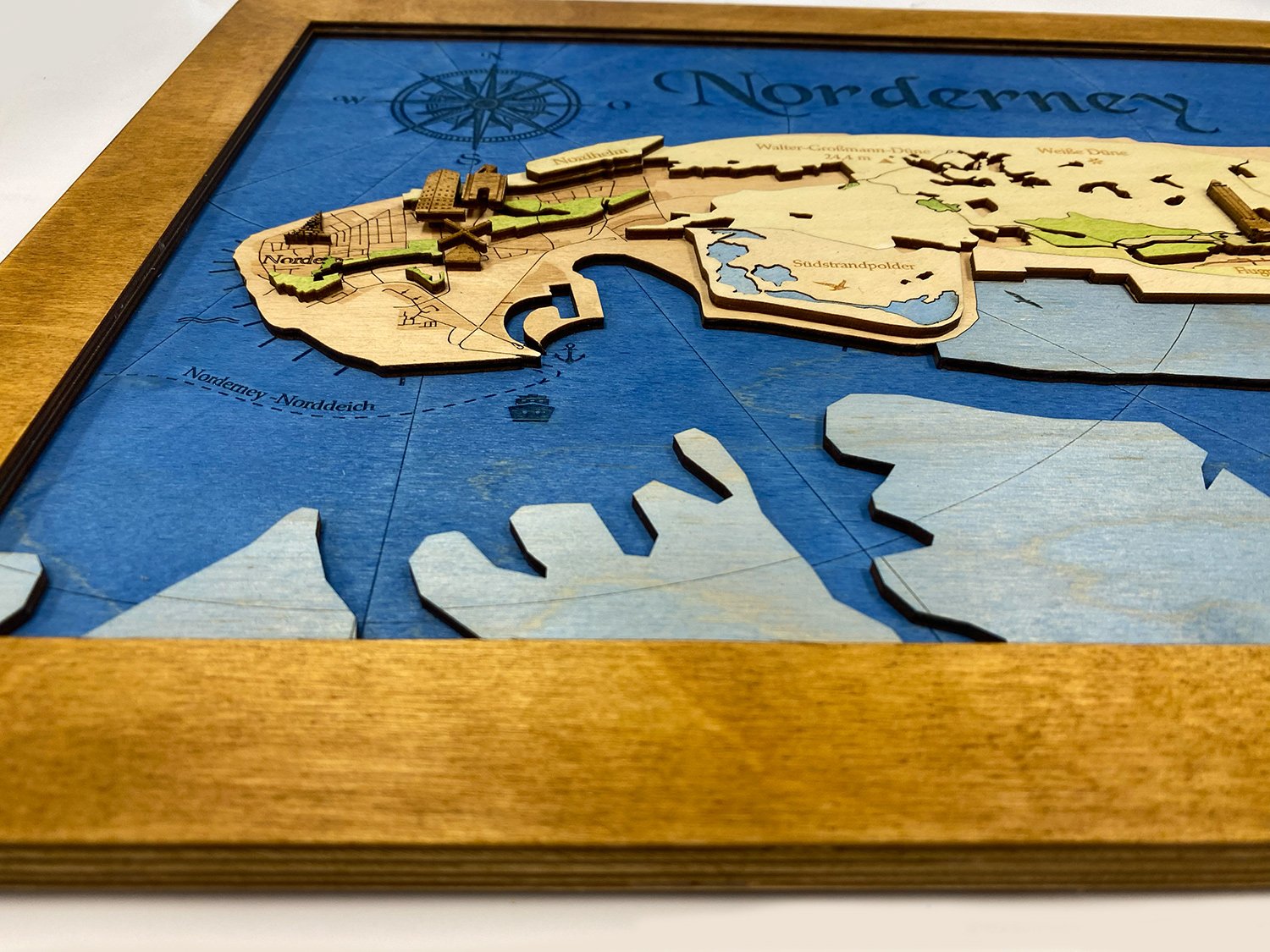 topografische Holzkarte Insel Norderney – Bild 2