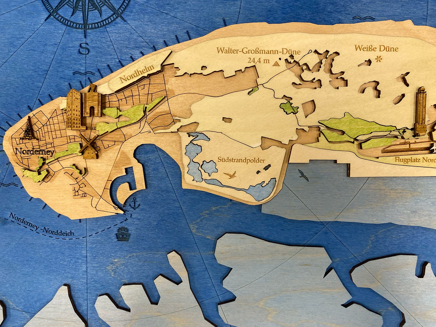 topografische Holzkarte Insel Norderney – Bild 6